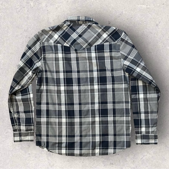 Levi’s Standard Fit Plaid Long Sleeve Shirt Size Medium Pearl Snaps Western - Picture 5 of 10
